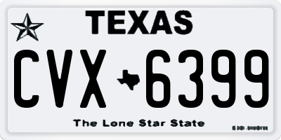 TX license plate CVX6399