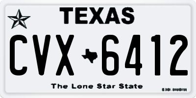 TX license plate CVX6412