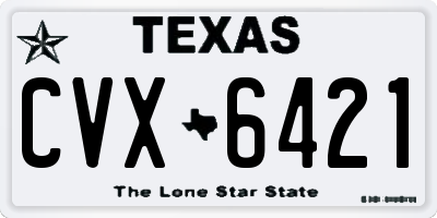 TX license plate CVX6421