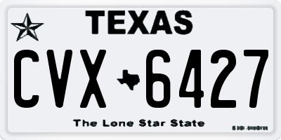 TX license plate CVX6427