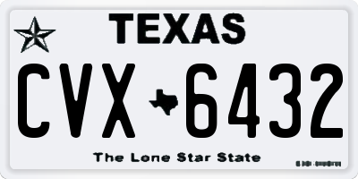TX license plate CVX6432