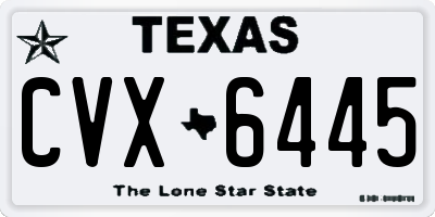 TX license plate CVX6445