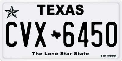 TX license plate CVX6450