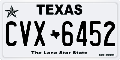 TX license plate CVX6452