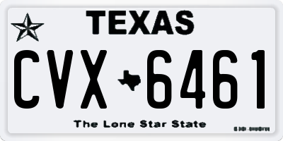 TX license plate CVX6461