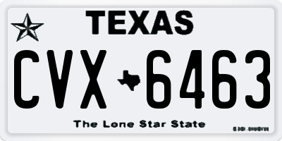 TX license plate CVX6463
