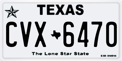TX license plate CVX6470