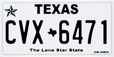 TX license plate CVX6471
