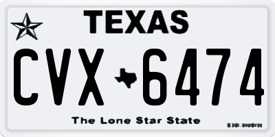 TX license plate CVX6474