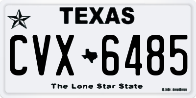 TX license plate CVX6485