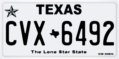 TX license plate CVX6492