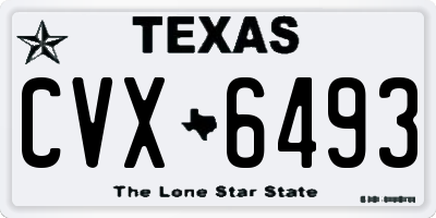 TX license plate CVX6493