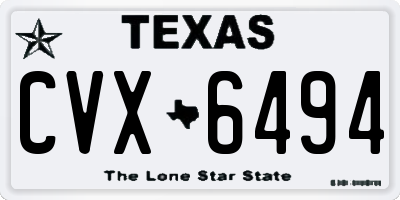 TX license plate CVX6494