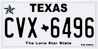 TX license plate CVX6496