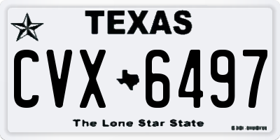 TX license plate CVX6497