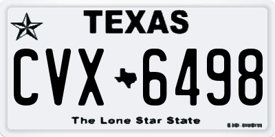 TX license plate CVX6498