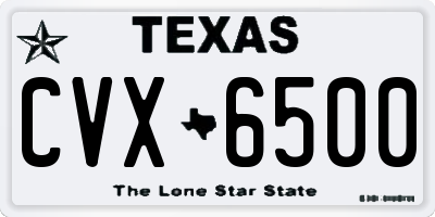 TX license plate CVX6500