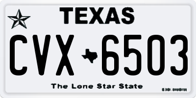 TX license plate CVX6503