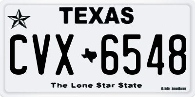 TX license plate CVX6548