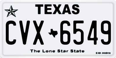 TX license plate CVX6549