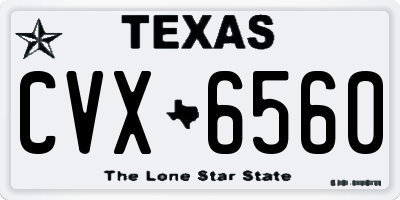 TX license plate CVX6560