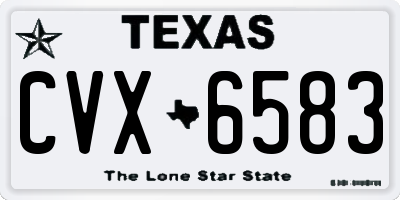 TX license plate CVX6583