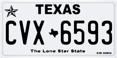 TX license plate CVX6593