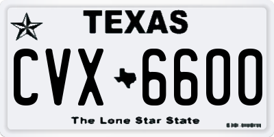 TX license plate CVX6600