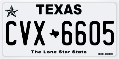TX license plate CVX6605