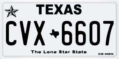 TX license plate CVX6607