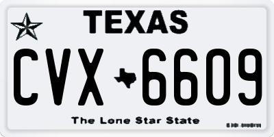 TX license plate CVX6609
