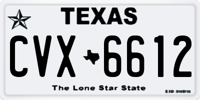 TX license plate CVX6612