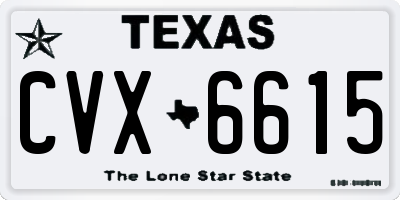 TX license plate CVX6615
