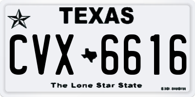 TX license plate CVX6616