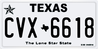TX license plate CVX6618