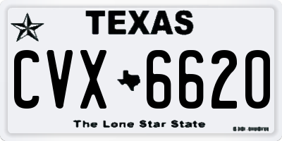 TX license plate CVX6620