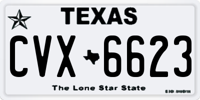 TX license plate CVX6623