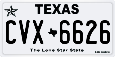 TX license plate CVX6626