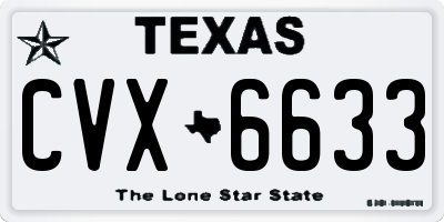TX license plate CVX6633