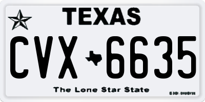 TX license plate CVX6635
