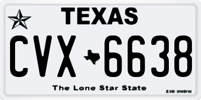 TX license plate CVX6638