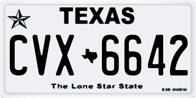 TX license plate CVX6642