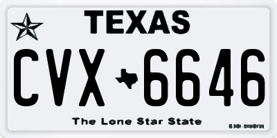 TX license plate CVX6646