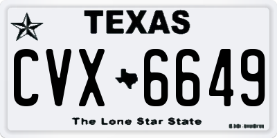 TX license plate CVX6649