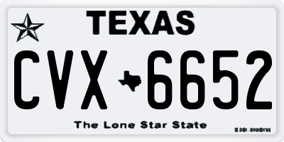 TX license plate CVX6652