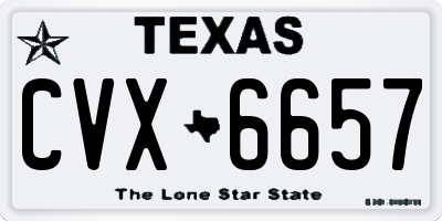 TX license plate CVX6657