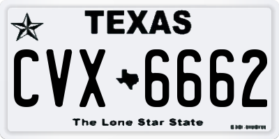 TX license plate CVX6662