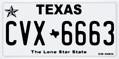 TX license plate CVX6663