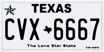 TX license plate CVX6667