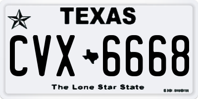 TX license plate CVX6668